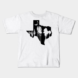 Texas Moon Forest Silhouette Kids T-Shirt